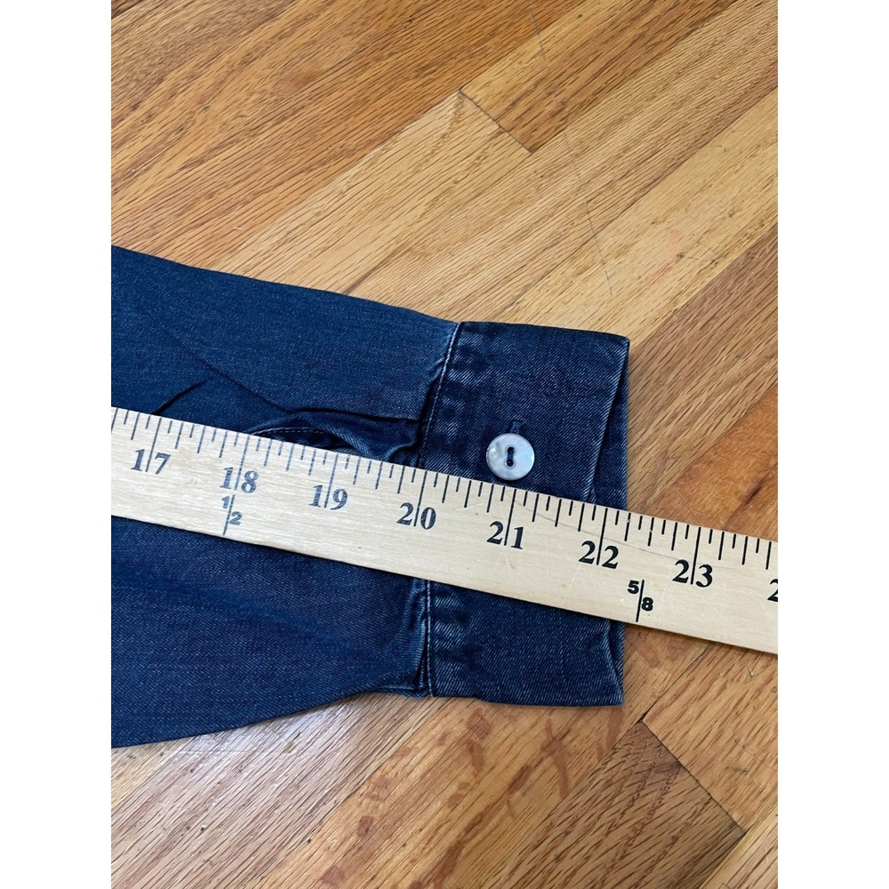 Soft Surroundings Women's PXL Blue Blouse Lyocell Top Denim Boho Chic Casual - Picture 6 of 9
